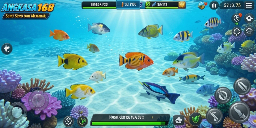 Tampilan gameplay seru dari ANGKASA168 saat menembak ikan.