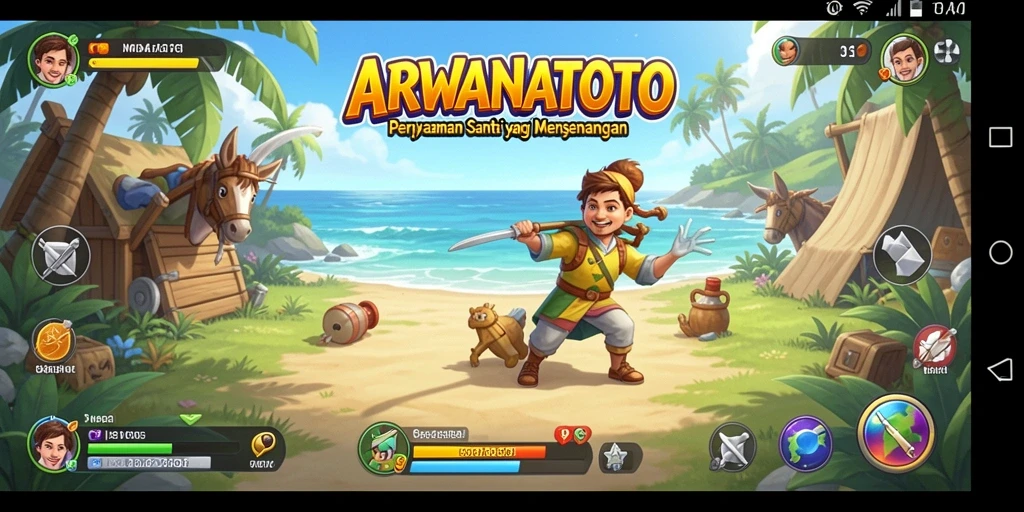 Tampilan gameplay <strong>ARWANATOTO</strong> yang ceria dan menghibur.