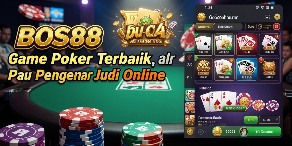 Tampilan menarik dari gameplay Poker di BOS88 yang menegangkan.
