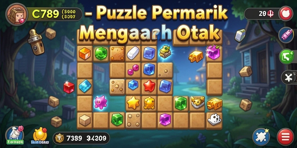Tampilan gameplay C789 dengan berbagai puzzle menantang.