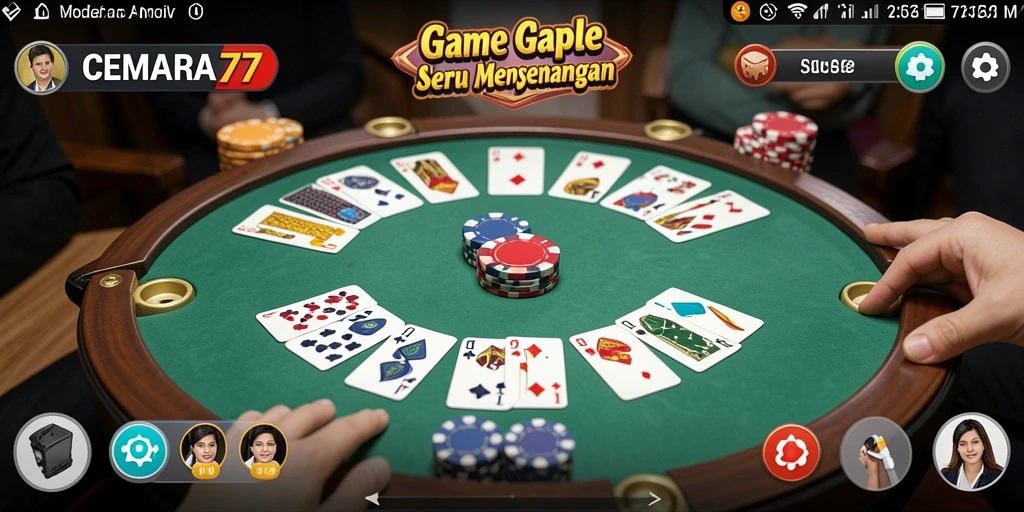 Tampilan gameplay yang seru dan interaktif dalam CEMARA77.