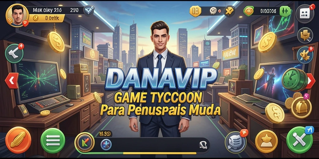 Screenshot utama DANAVIP menampilkan gameplay Tycoon yang mendebarkan.