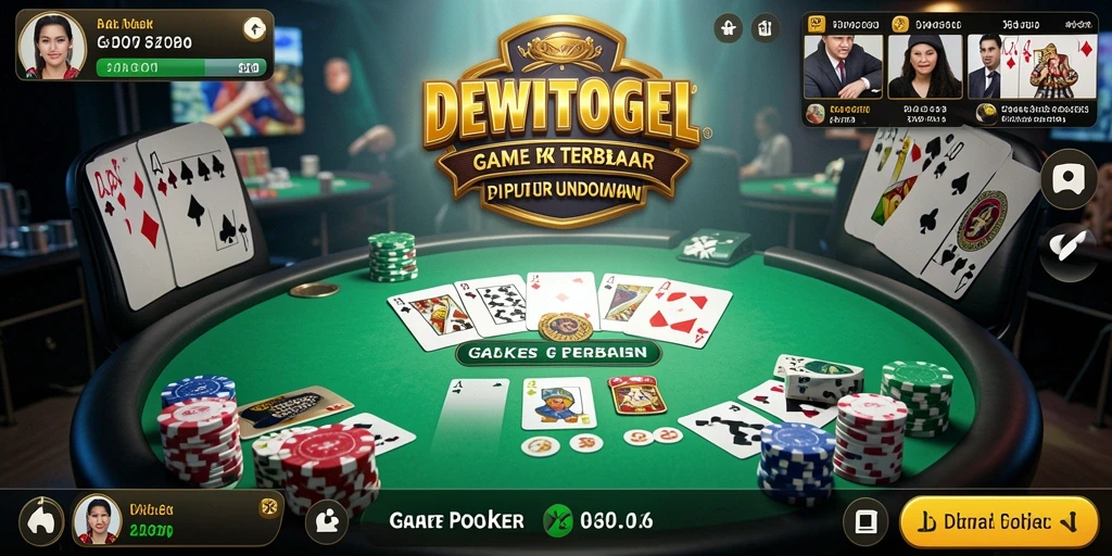 Tampilan seru gameplay DEWITOGEL saat bermain poker online.