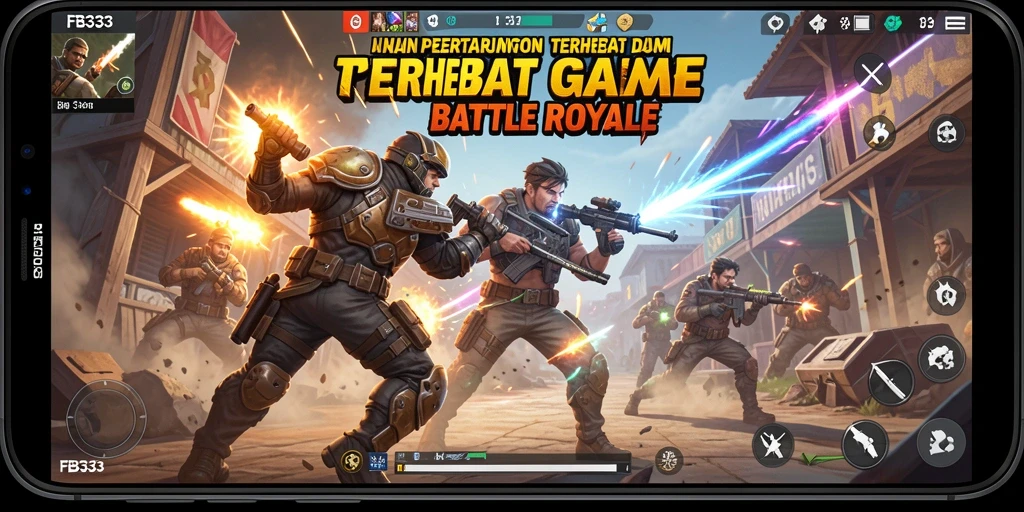 Tampilan dinamika gameplay seru di FB333 saat pertarungan Battle Royale.