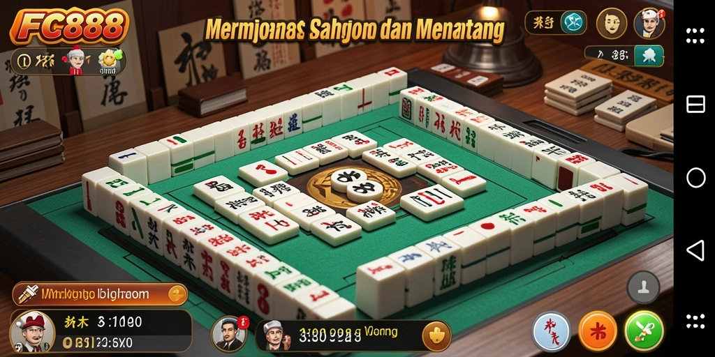Tampilan screenshot gameplay FC888 yang menampilkan papan Mahjong.