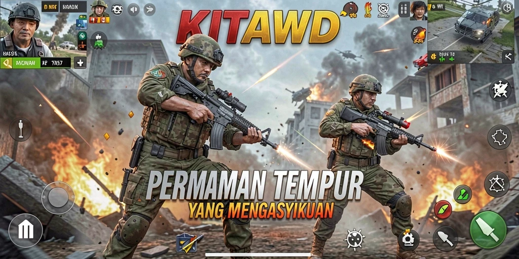Tampilan aksi seru dalam permainan KITAWD yang menggugah semangat.