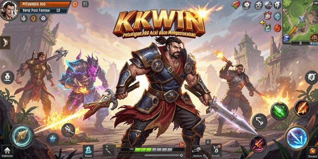 Screenshot KKWIN menampilkan aksi pertempuran yang mendebarkan dalam game ARPG.