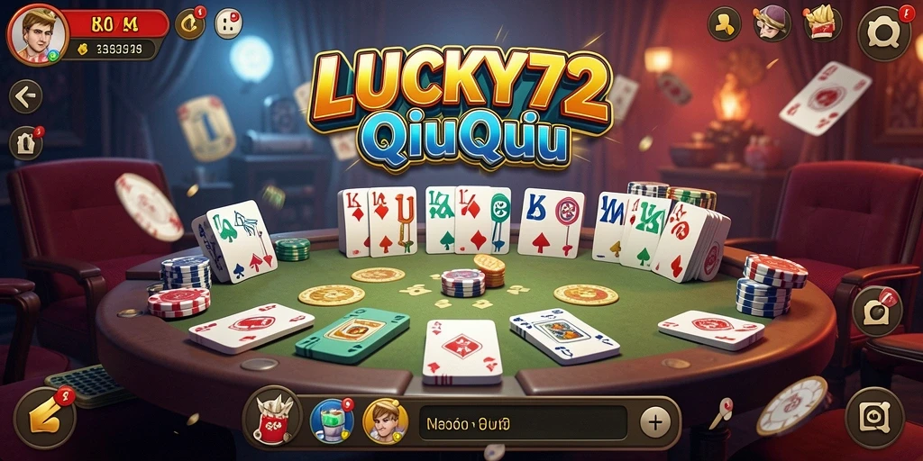 Screenshot utama LUCKY72 menampilkan aksi seru permainan QiuQiu.