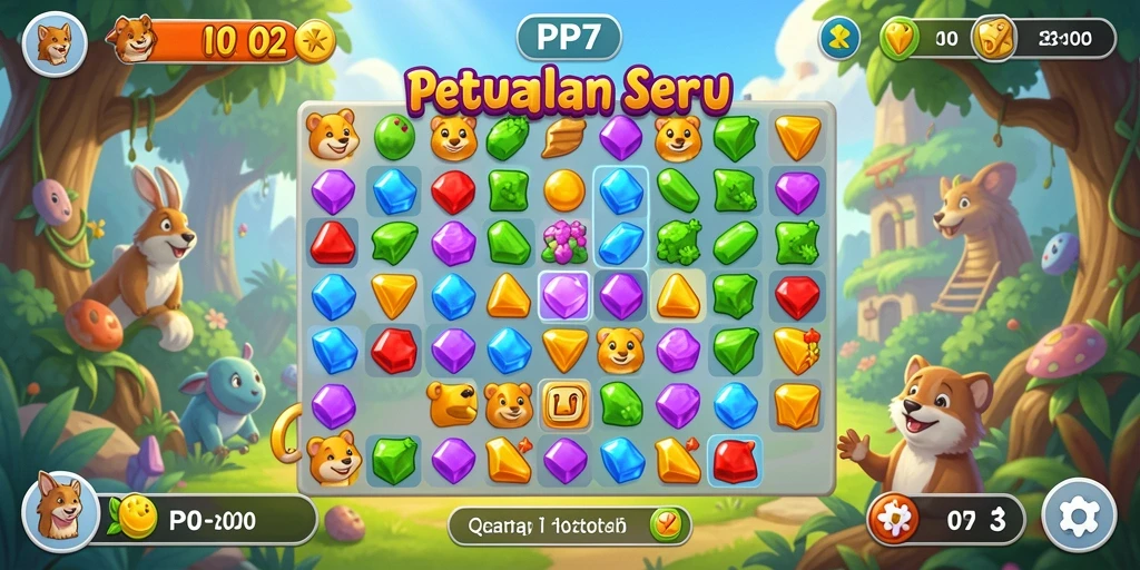 Tampilan gameplay PP7 yang seru dan penuh warna.
