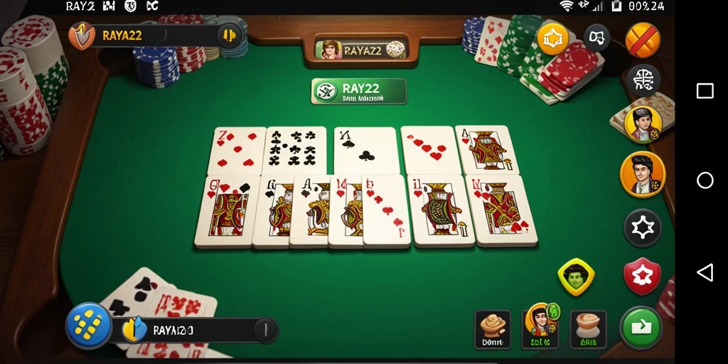 Screenshot RAYA22 menampilkan aksi seru dalam permainan Domino.