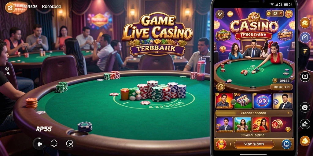 Tampilan gameplay Live Casino dari RP55 yang menakjubkan.