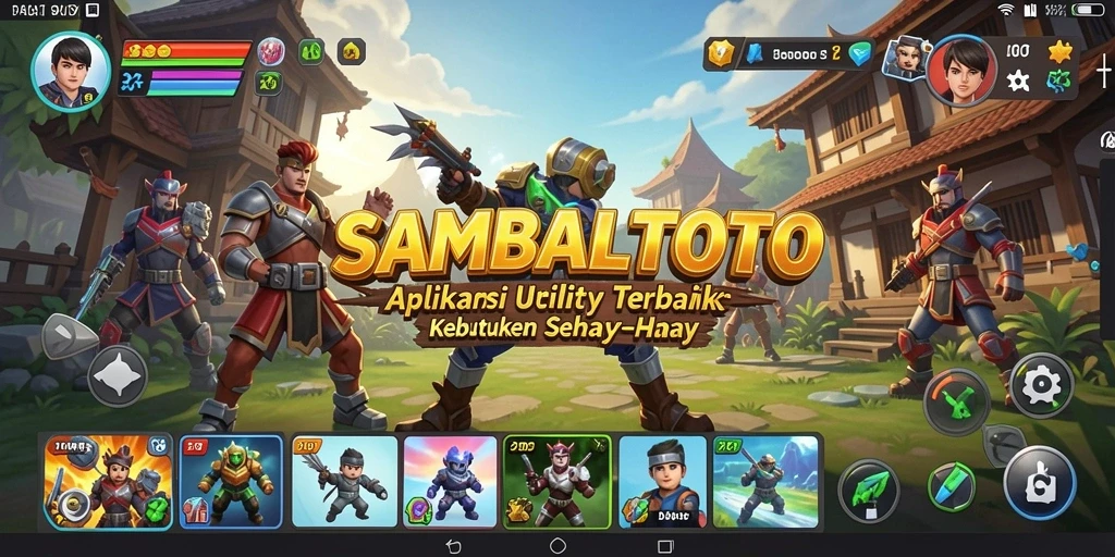 Tampilan antarmuka utama aplikasi SAMBALTOTO dengan fitur-fitur Utility yang lengkap.
