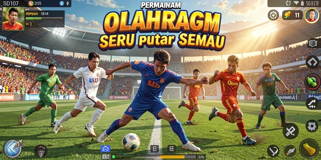 Tampilan gameplay seru dari SD107 dengan penuh aksi olahraga.