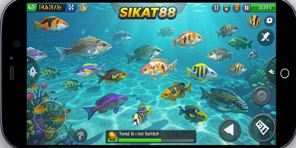 Gameplay menarik SIKAT88 dengan berbagai ikan untuk ditangkap.