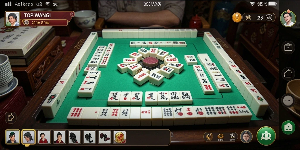 Screenshot menampilkan gameplay seru TOPIWANGI saat bermain Mahjong.
