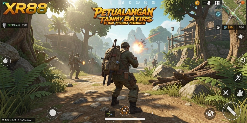 Tampilan screenshot XR88 menampilkan aksi seru dalam dunia terbuka.